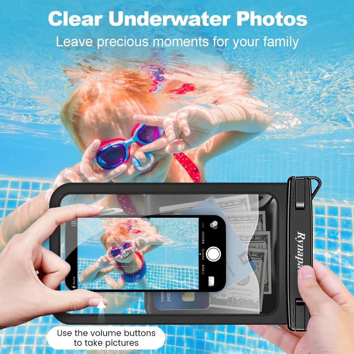 Large Waterproof Phone Pouch Bag - 2 Pack Waterproof Phone Case for iPhone 16 15 14 Pro Max Galaxy S25 S24 Ultra, IPX8 Cellphone Water Protector Pouch Beach Essentials Travel Must Haves