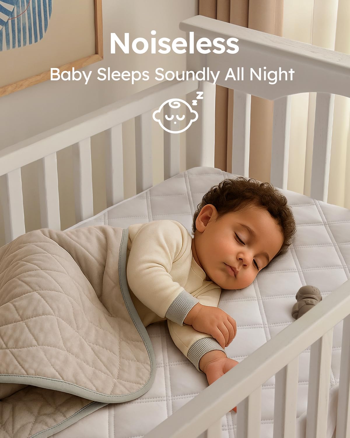 Yoofoss Waterproof Crib Mattress Protector 2 Pack, Quilted Crib Mattress Pad Cover Ultra Soft and Breathable, Machine Washable Toddler Mattress Protector for Standard Baby Crib Size 52''x28''