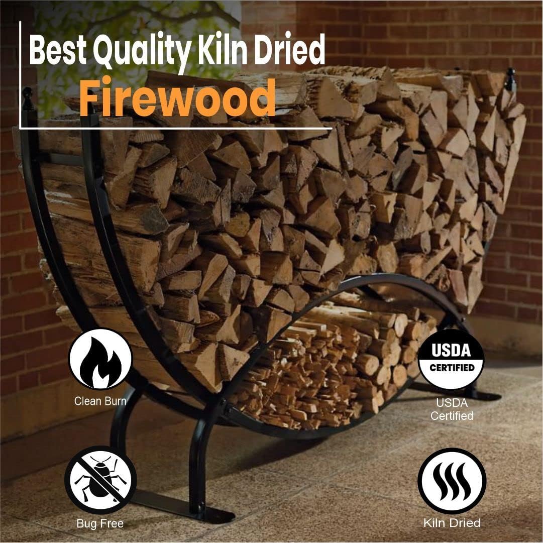 Old Potters Kiln Dried Firewood - Oak, 1100 Cu. in, 16-18 Logs ~ 8" x 2.5" Logs. Cooking Wood for Grilling, Smoking, and Firepits, Oak.