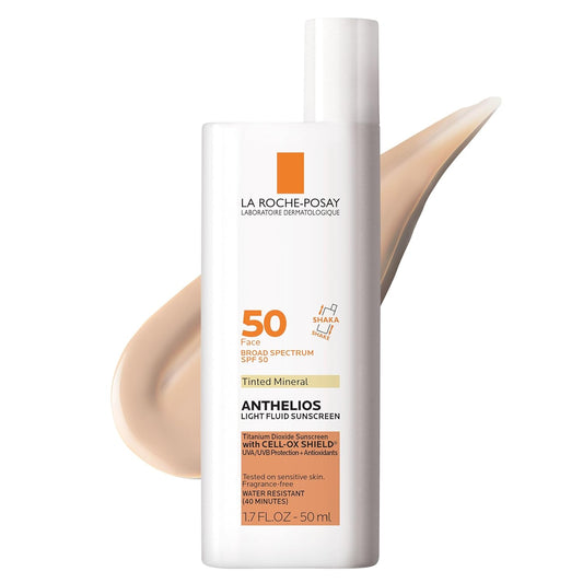 La Roche-Posay Anthelios Sunscreen SPF 50, Ultra-Light Fluid Broad Spectrum SPF 50, Face Sunscreen with Titanium Dioxide Mineral, Lightweight & Fast-Absorbing, Oil-Free, Matte Finish