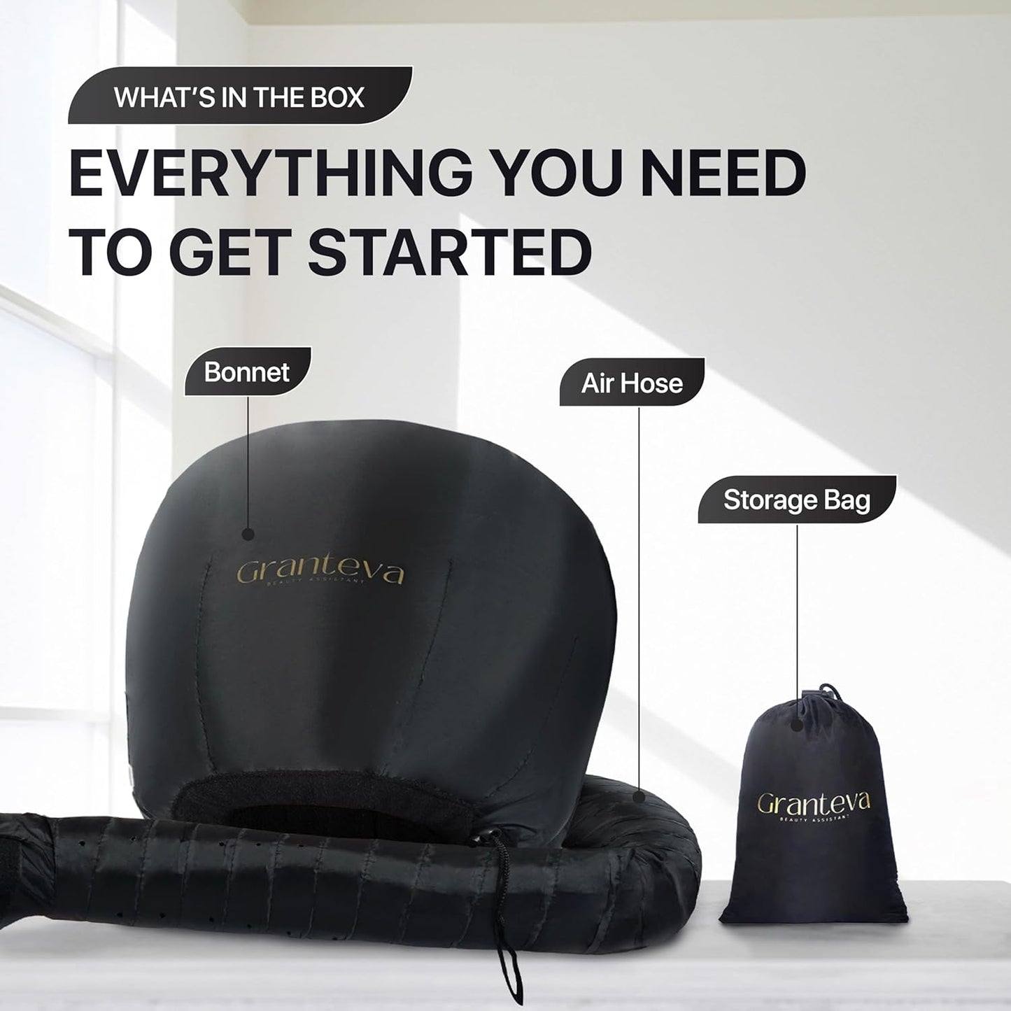 Hooded Hair Dryer Attachment w/A Headband Integrated That Reduces Heat Around Ears & Neck - Hair Dryer Hooded Diffuser Cap for Curly, Speeds Up Drying Time, Deep Conditioning At Home - Portable, Large