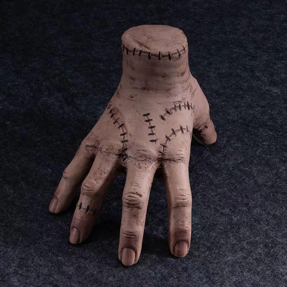 Wednesday Addams Family Thing Hand, Cosplay Hand by Addams Family, Fake Hand Toys Scary Props Halloween Decorations Prop Movie, (HWDA-BACX)