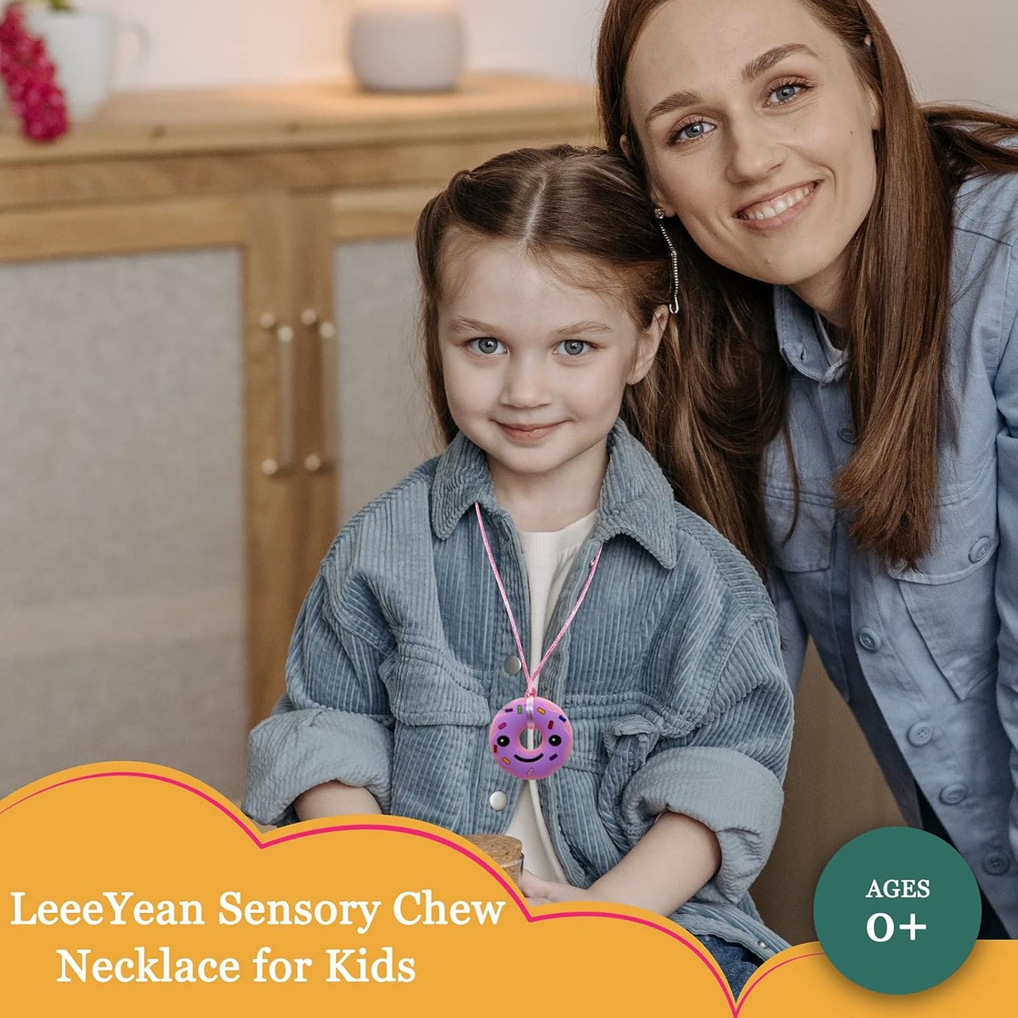 Chew Necklaces for Sensory Kids, Silicone Chewy Necklace for Children with Autism, ADHD, SPD, Chewing, 6 Pack Autism Sensory Toys