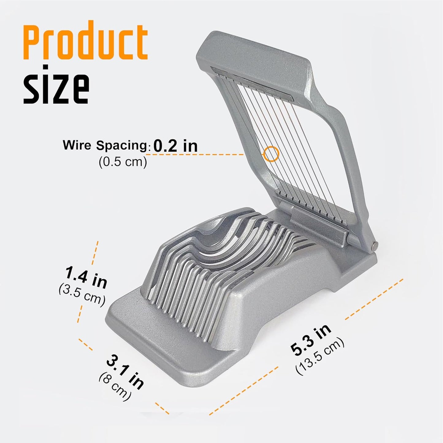 Egg Slicer for Hard Boiled Eggs, Stainless Steel Wire, Heavy Duty Aluminium Egg Cutter Dishwasher Safe for Egg Strawberry Soft Fruit