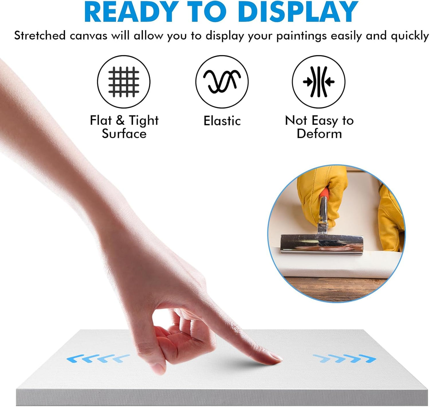 Gotideal Canvas for Painting, 14 Pcs Muti Pack Stretched Painting Canvas, Blank Paint Canvases for Acrylic, Oil, Art Supplies for Artists, Adults 4x4,4x6, 5x7, 8x10,9x12, 11x14 Set of 14