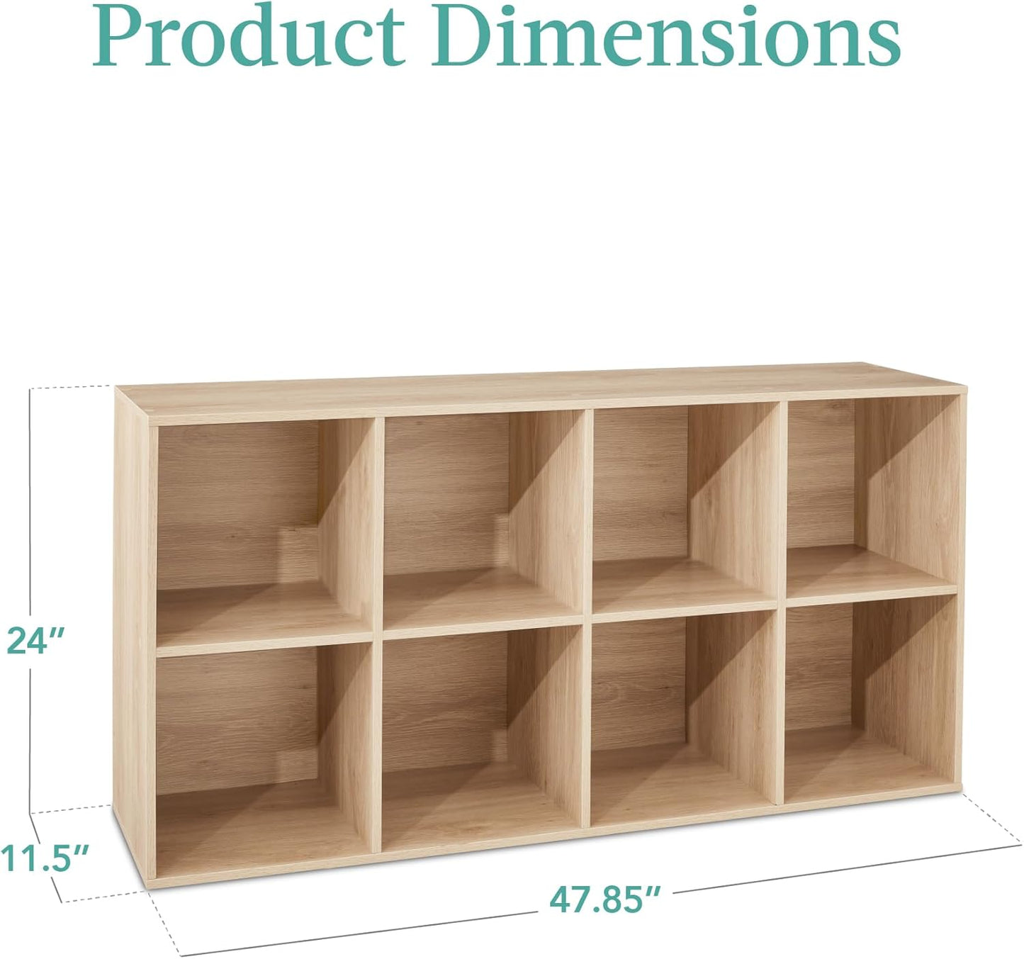 Best Choice Products 8-Cube Storage Organizer, 11in Shelf Opening, Bookcase, Display Shelf, Customizable w/ 3 Removable Back Panels – Light Oak