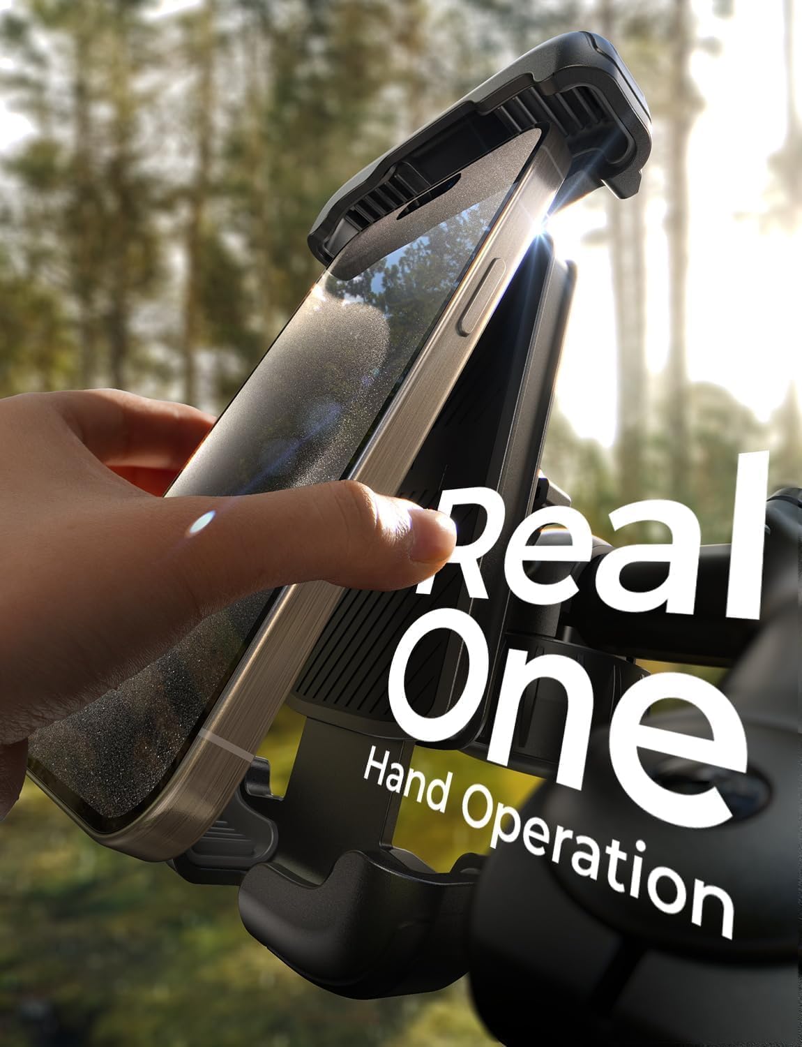 LISEN Bike Phone Holder, Super Easy Install Ultra Stable Motorcycle Phone Mount, Bicycle Handlebar Holder Mount for Adults Kids, Bike Bicycle Ebike Gear Accessories, for iPhone Samsung Google Pixel