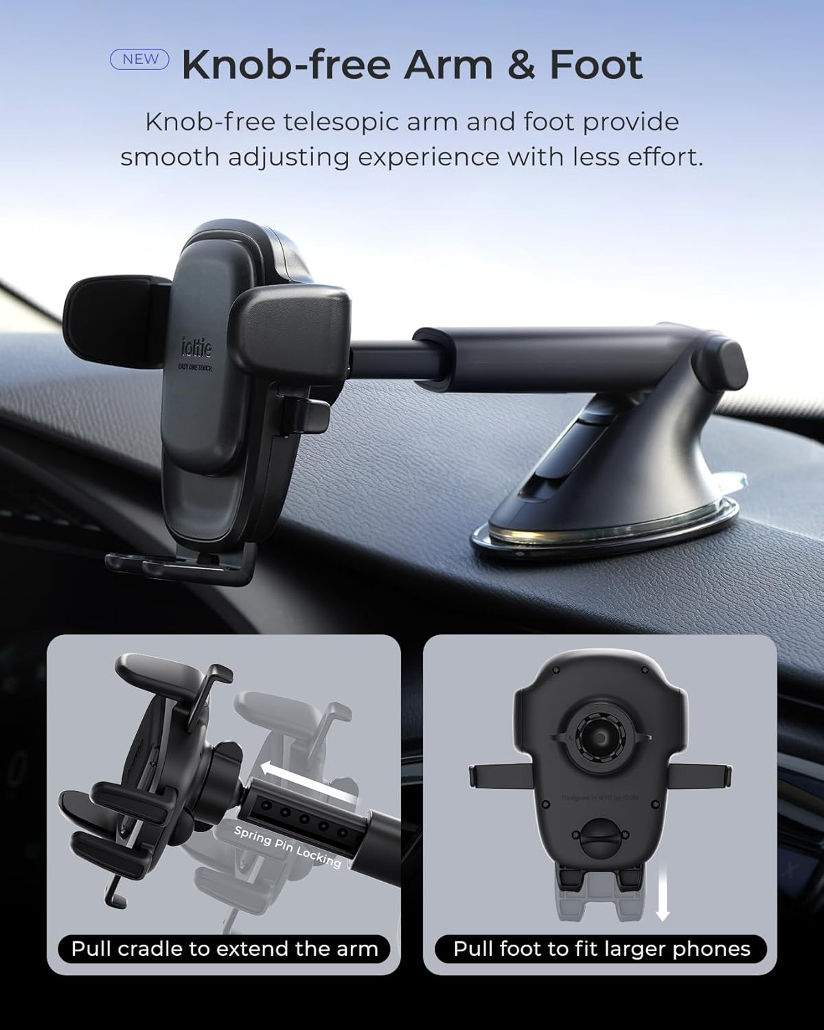iOttie Easy One Touch Advanced Universal Car Mount Dashboard & Windshield Suction Cup Phone Holder for iPhone, Samsung, Google, All Smartphones