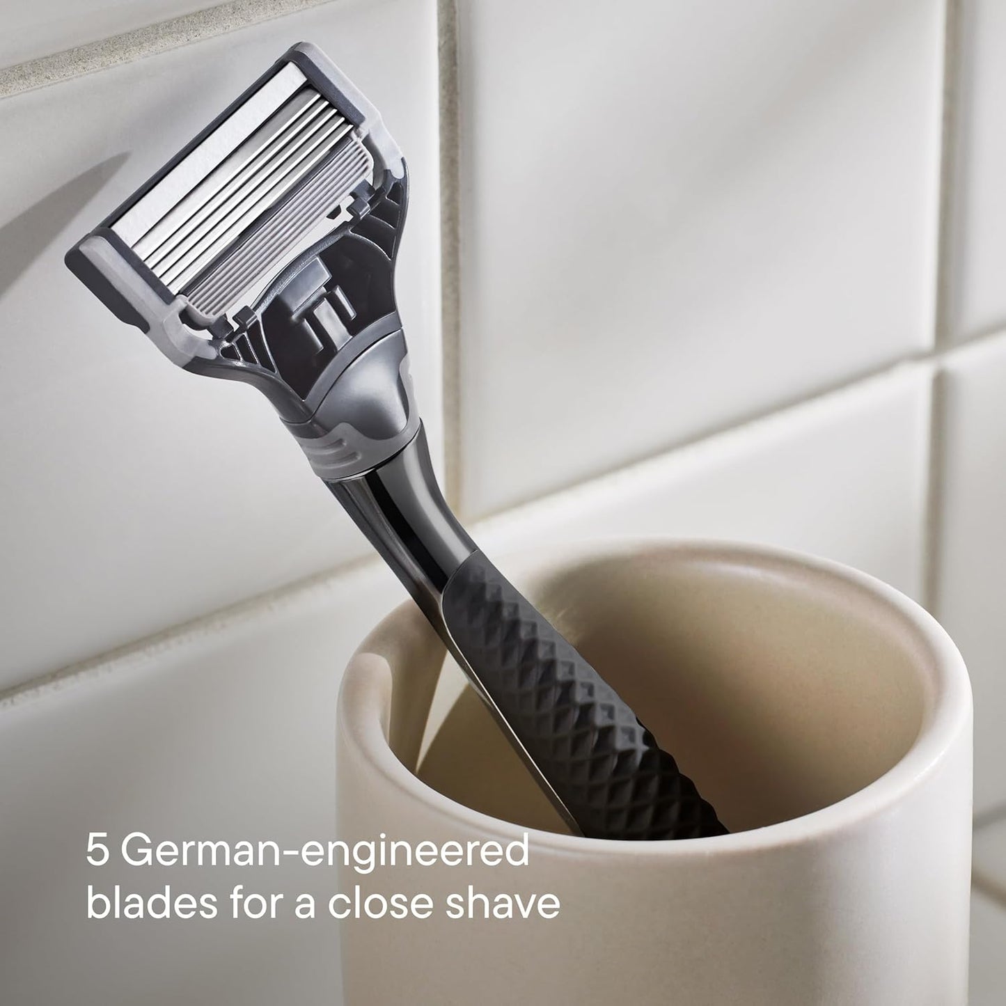 Harry's Original Shaving Kit for Men - 6 Razor Blade Refills, Foaming Shave Gel - German Engineered