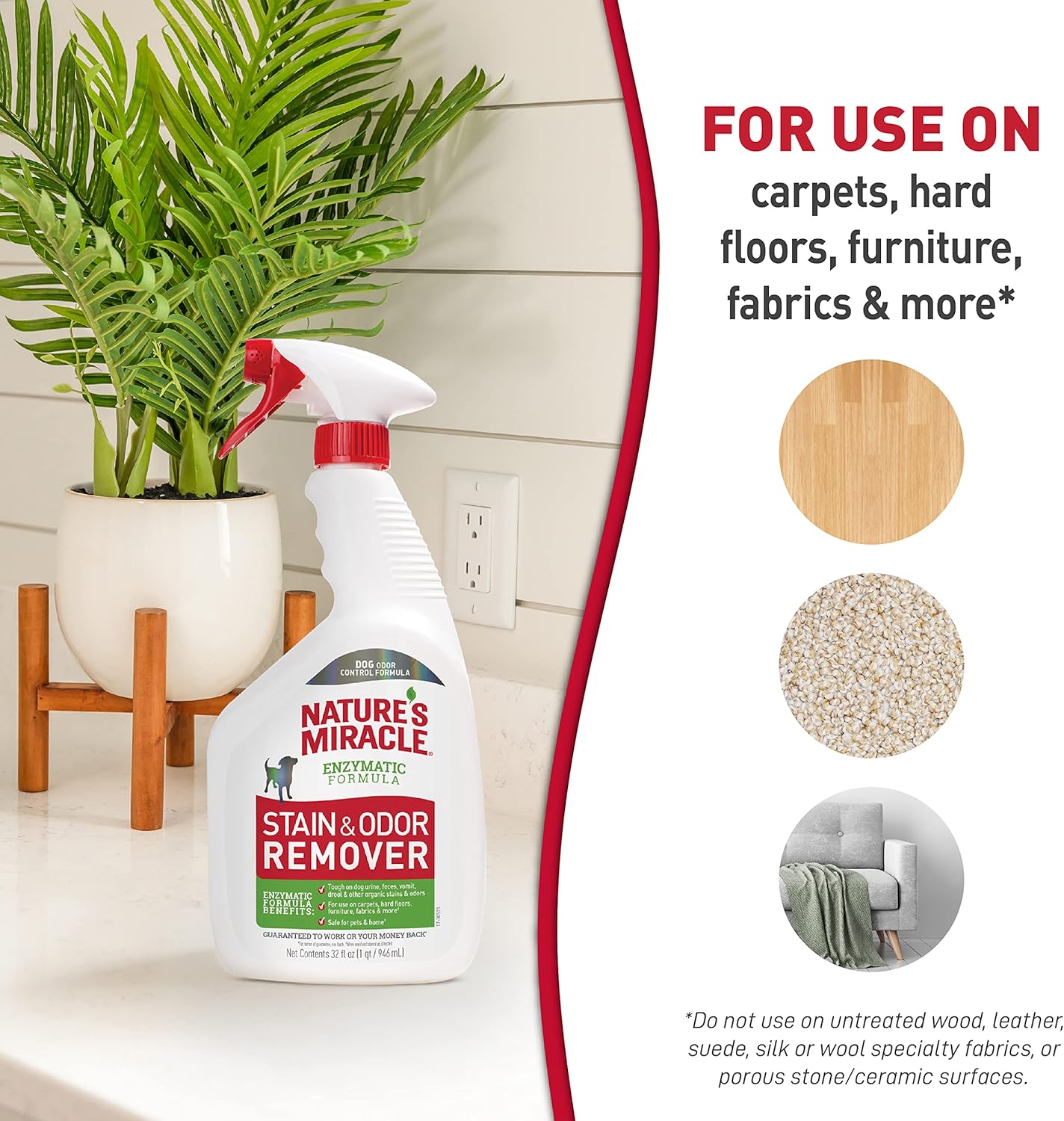 Nature’s Miracle Stain and Odor Remover Dog, Odor Control Formula, 32 oz