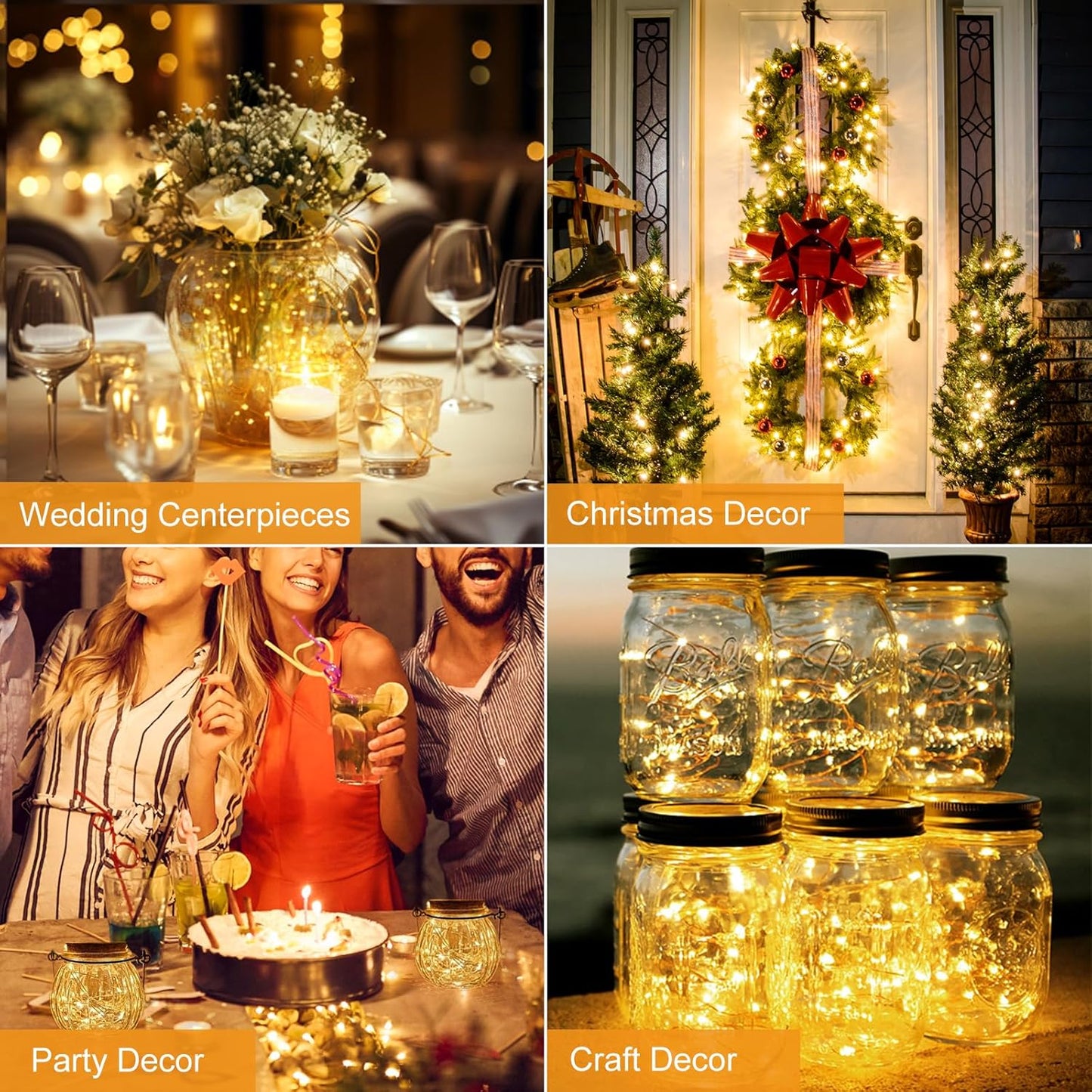 btfarm 30 Pack Fairy Lights Battery Operated [3 Modes], 7ft 20 Led Twinkle Lights String Lights Waterproof Bulk Small Mini Silver Wire for Christmas Mason Jars Wedding Table Centerpiece, Warm White