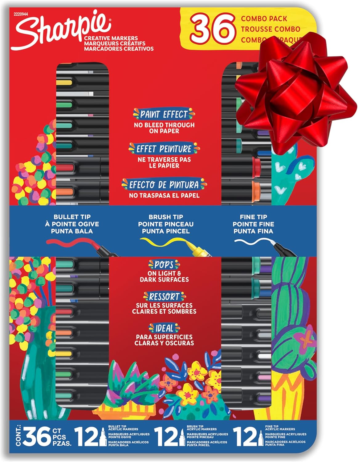 Sharpie Creative Markers Variety Pack, Water-Based Acrylic Paint Markers, Assorted Tips and Colors, 36 Count