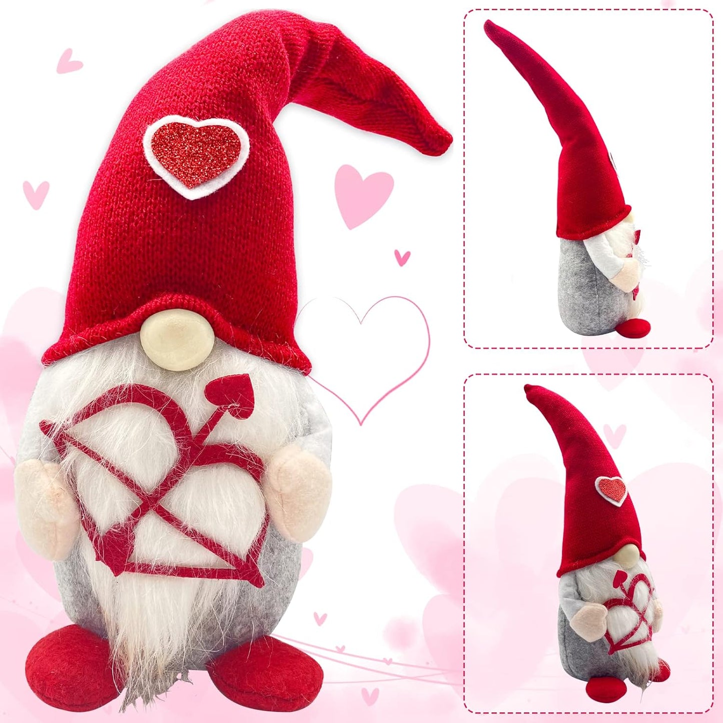 Valentines Day Decor - Valentines Day Decorations - Red Valentine Couple Plush Gnomes Decorations for Home, Office - Valentine's Gifts for Her, Wife, Women - Romantic Anniversary Vday Wedding Gift