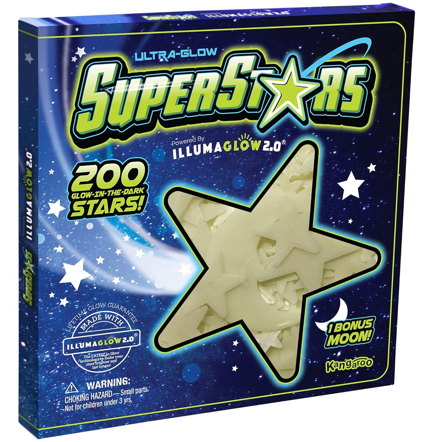 Glow in The Dark Stars - Includes Installation Material and Star map, 200 Glowstars, Only Glow Stars Powered by Our Trademarked Illumaglow2.0