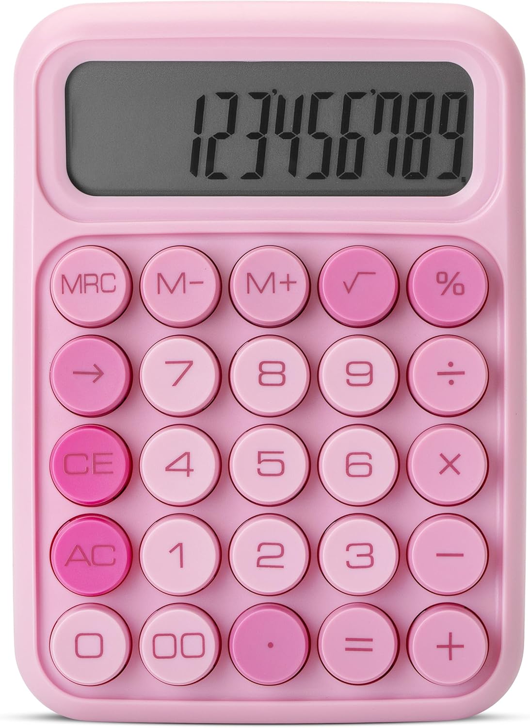 Mr. Pen Mechanical Switch Calculator - 12 Digit Large LCD Display, Pink with Big Buttons