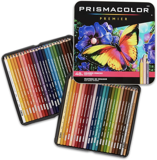 Prismacolor Premier Colored Pencils, Soft Core, Assorted Colors, 48 Count - Durable, Vibrant, Ultra-Smooth, Adult Coloring, Drawing, Sketching, Arts & Crafts