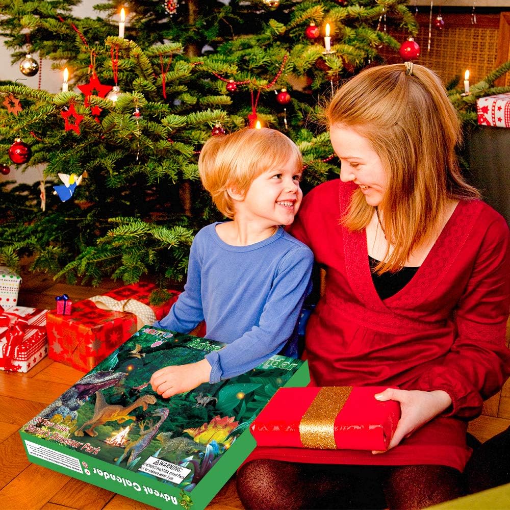 Christmas Advent Calendar 2025 Realistic Dinosaur Figurine Décor Xmas 24 Days Countdown Calendar Christmas Gift For Boys and Girls