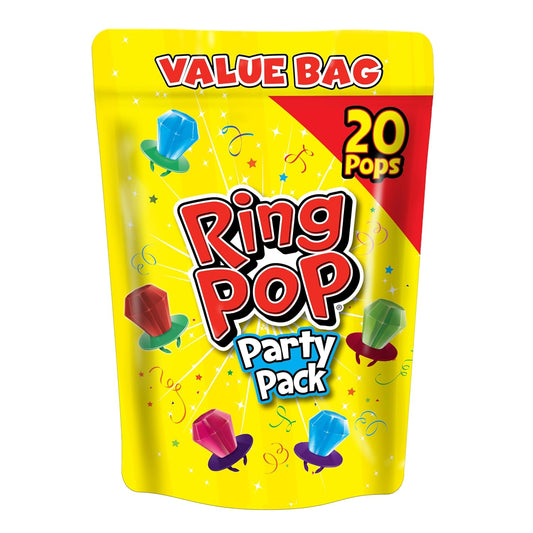 Ring Pop Candy, Valentine's Lollipops, 20 Ct Party Favors in Assorted Fruity Flavors - Full Size, Fun Hard Candy For Birthday Parties, Valentine's Gifts, Goodie Bags, Party Favors