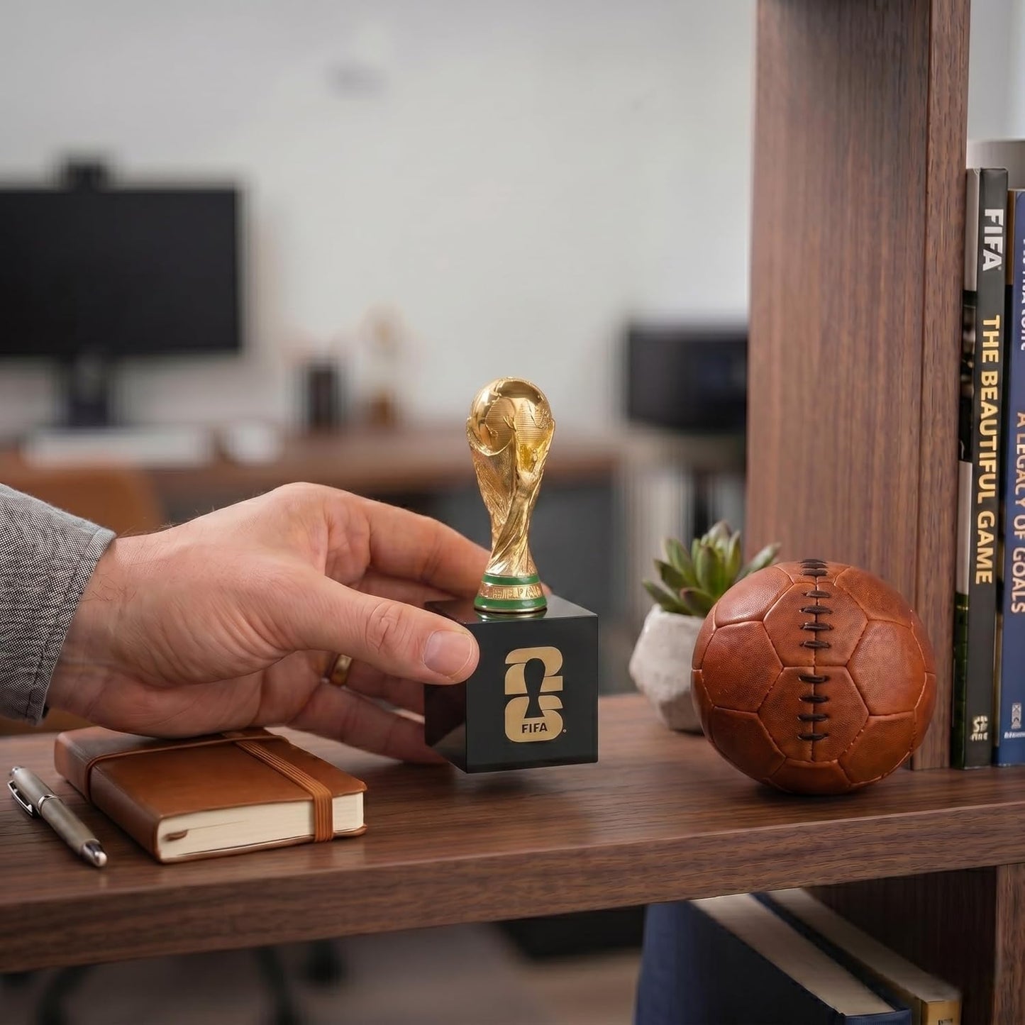 Official FIFA World Cup 2026 Edition - 4 Inch 3D Trophy w Acrylic Base - Timeless Collector’s Item Premium Zinc Alloy - FIFA World Cup Trophy Replica Perfect for Desk, Man Cave, Football Memorabilia