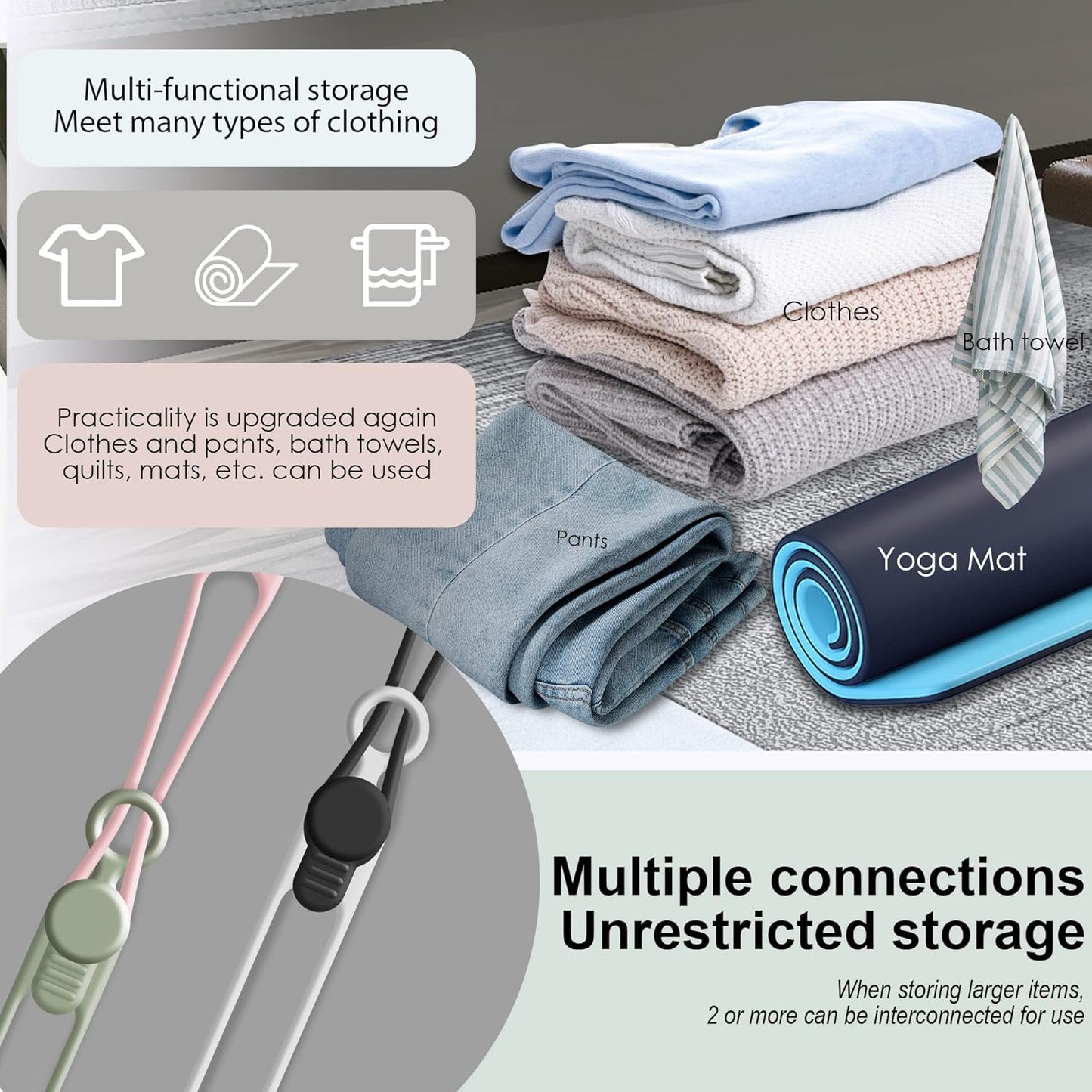 Nearockle 24Pcs Silicone Cable Straps Cord Organizer for Bundling Earphone, Phone Charger, Computer Cords, Reusable Cable Ties Wire Organizer in Home,Office,Kitchen,School (4 Colors)