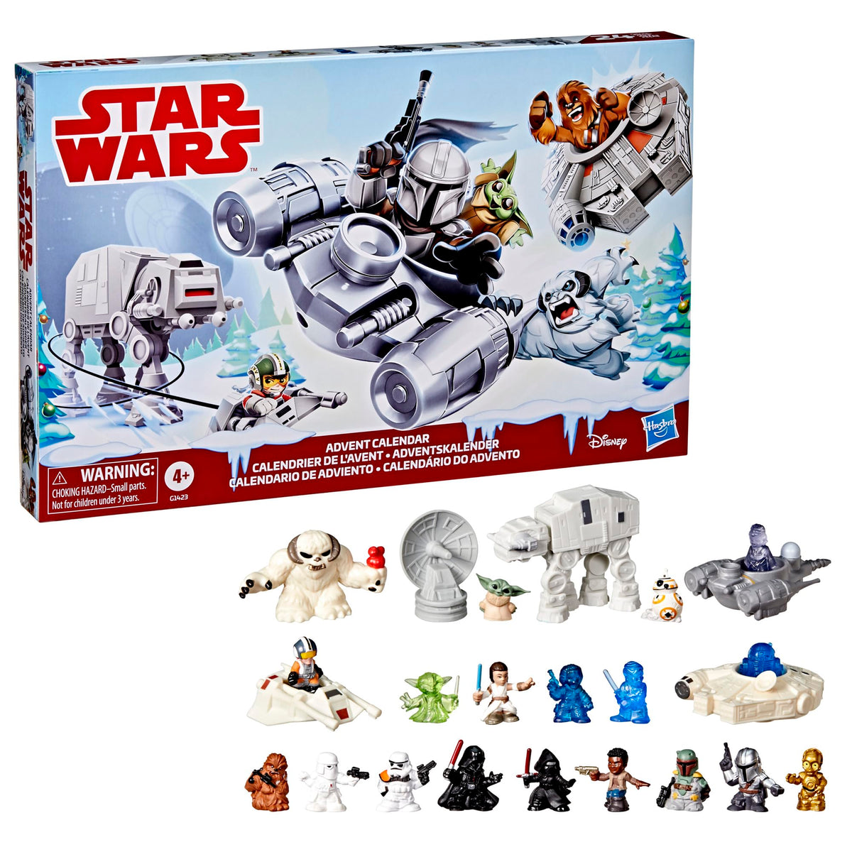STAR WARS Advent Calendar, 24 Pieces Including Micro Figures & Vehicles, Countdown Calendar, Surprise Toys for Boys & Girls Ages 4+ ( Exclusive)