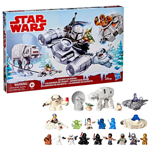 STAR WARS Advent Calendar, 24 Pieces Including Micro Figures & Vehicles, Countdown Calendar, Surprise Toys for Boys & Girls Ages 4+ ( Exclusive)