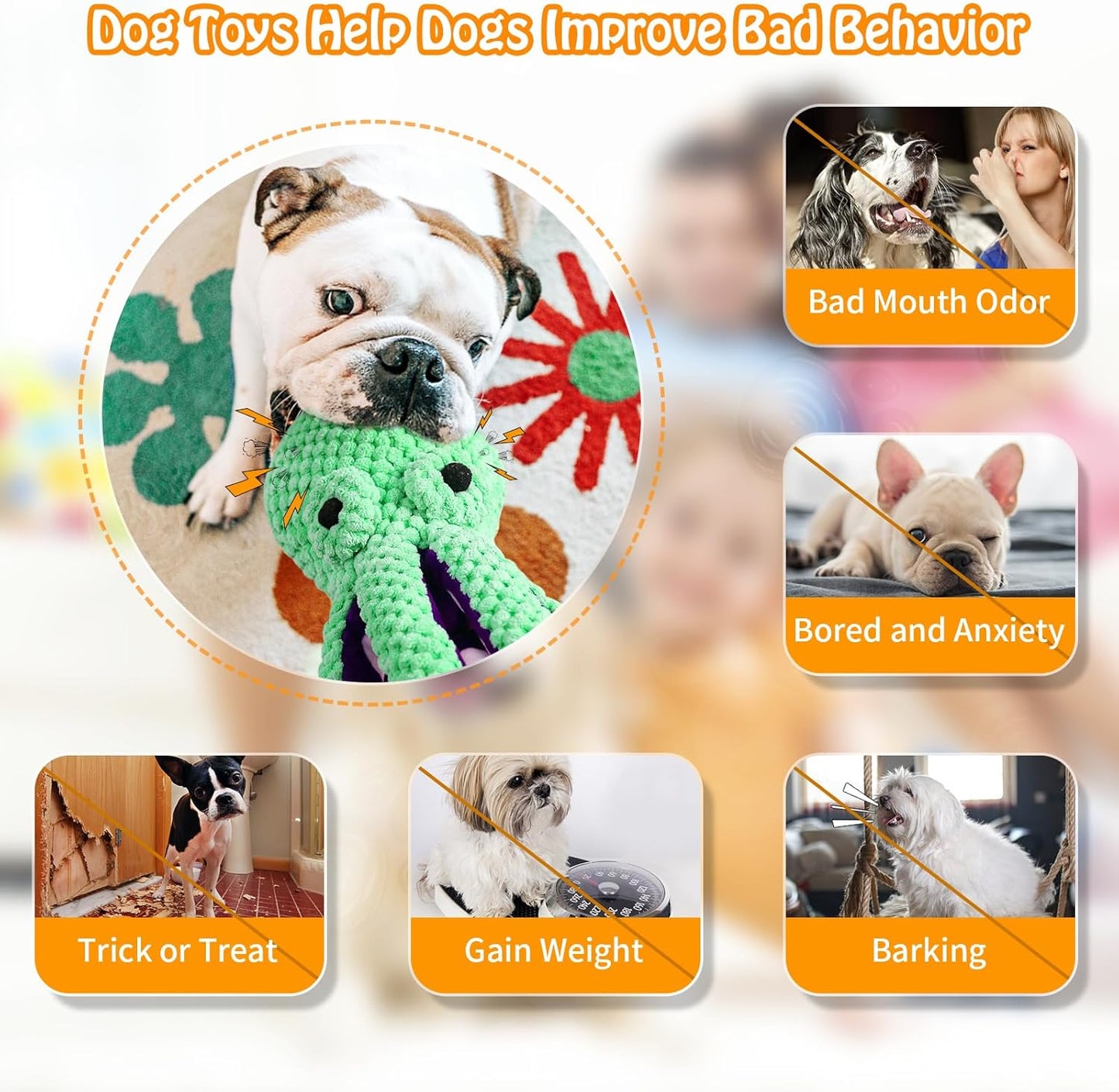 Large Squeaky Dog Toys- Plush Dog Toys with Soft Fabric for Small, Medium, and Large Dogs Daily Companionship, Training Reward Gift