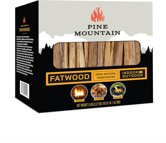 Pine Mountain StarterStikk 100% Natural Fatwood Firestarting Sticks, 5 Pound Natural Firestarting Wood Sticks for Campfire, Fireplace, Wood Stove, Fire Pit, Indoor and Outdoor Use