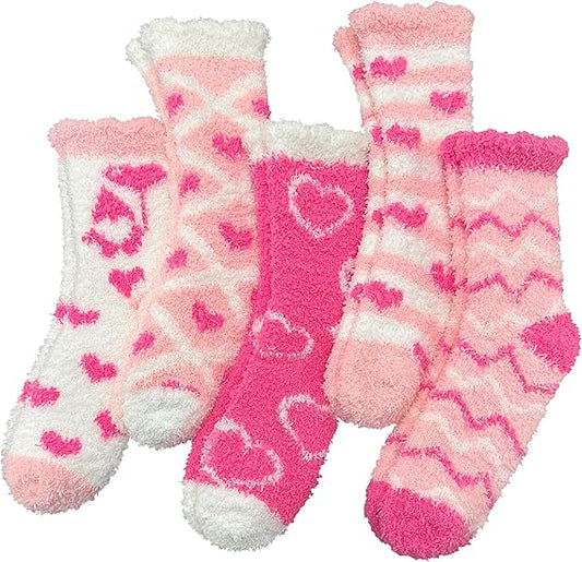 TEHOOK Warm & Cozy Valentines Gifts for Women, Fluffy Fuzzy Plush Sleeping Slipper Socks - Soft Warm Fabric
