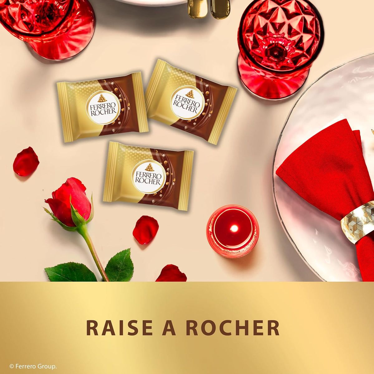 Ferrero Rocher Premium Hazelnut Milk chocolate squares, Chocolate Gifts, 10 Pieces, 3.7 oz