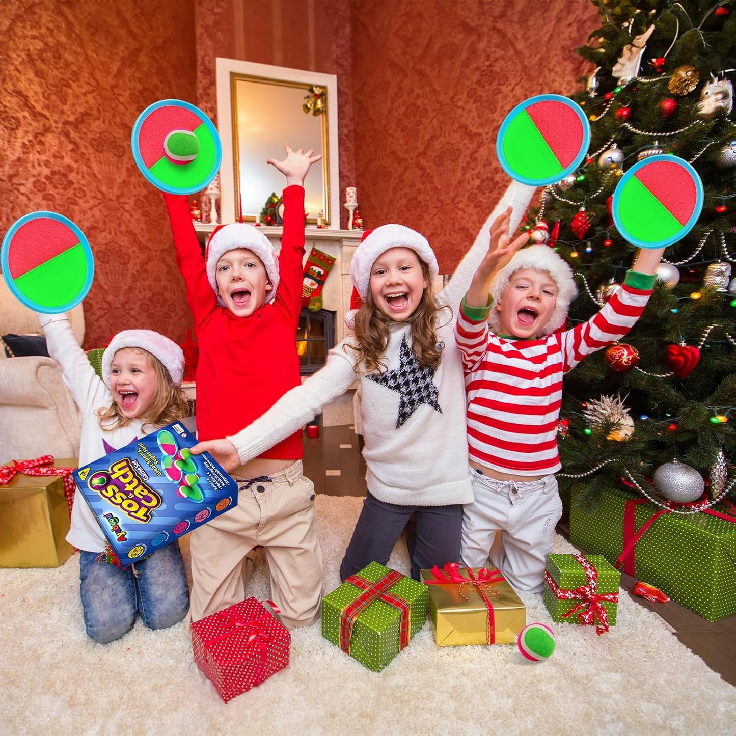 Ayeboovi Toss and Catch Ball Game Outdoor Toys for Kids Yard Games Beach Toys Outside Games for 3 4 5 6 7 8 9 10 Year Old Boys Girls (Upgraded)