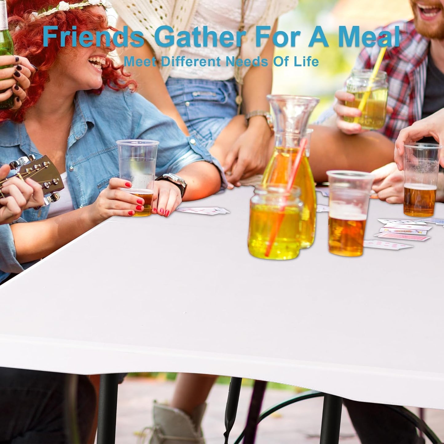 Bblife 6FT Folding Tables Heavy Duty Folding Table, Multi-Functional Fold up Table for Outdoor Camping Picnic Parties, Indoor Events White Training Table with 330lbs Static Weight Capacity