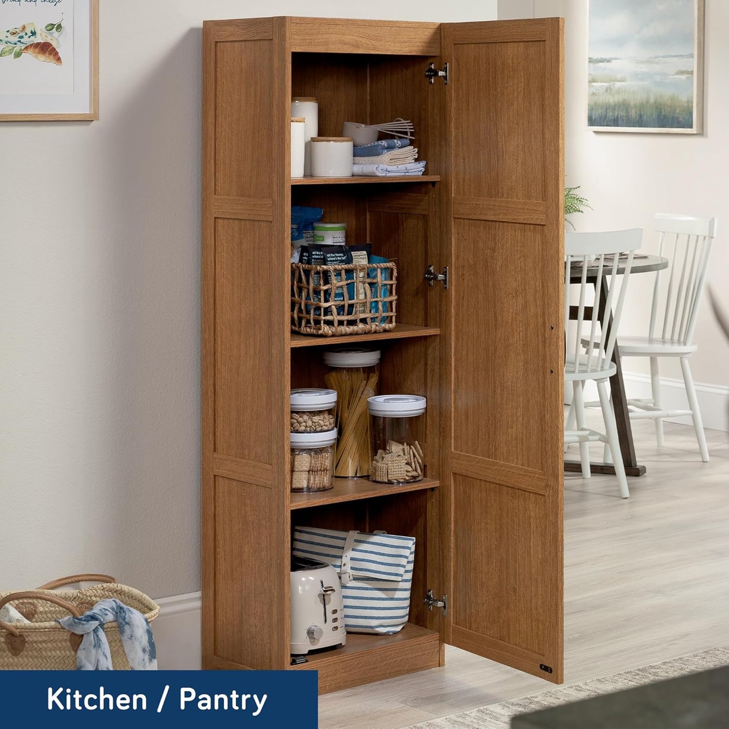 Sauder Miscellaneous Storage Cabinet/ Pantry cabinets, Highland Oak finish