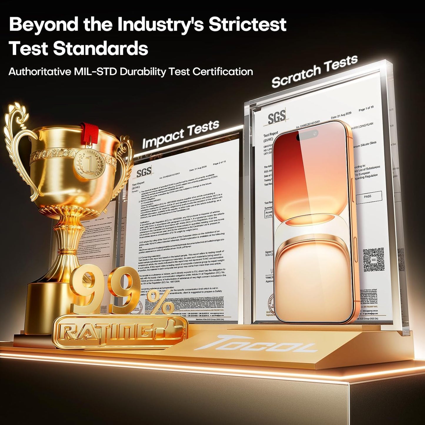 TOCOL for iPhone 17 Pro Max Screen Protector 6.9-Inch Instant Installation Tempered Glass HD Clear Full Coverage Protection for iPhone 17 Pro Max / 16 Pro Max Screen Protector Case Friendly 2 Pack