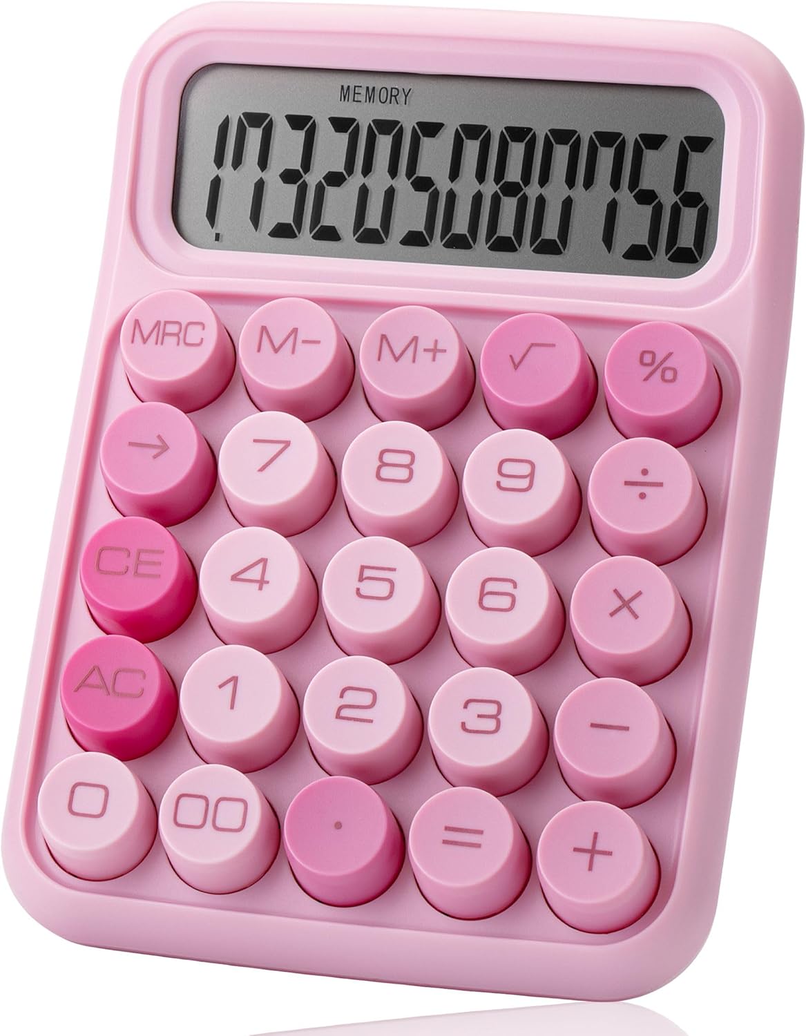 Mr. Pen Mechanical Switch Calculator - 12 Digit Large LCD Display, Pink with Big Buttons