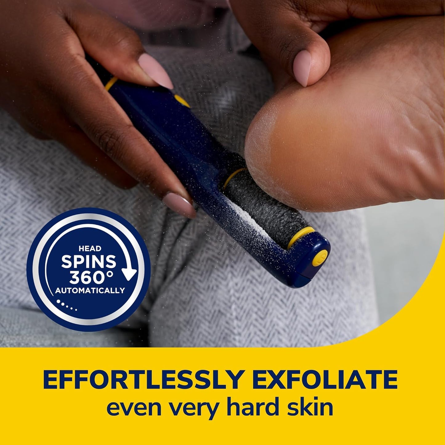 Dr. Scholl's Callus Remover Electronic Foot File, Electric Hard Skin Removal for Feet, Effortless Soft Smooth Skin in Minutes, Perfect for Travel, for Women & Men, AAA Batteries Included