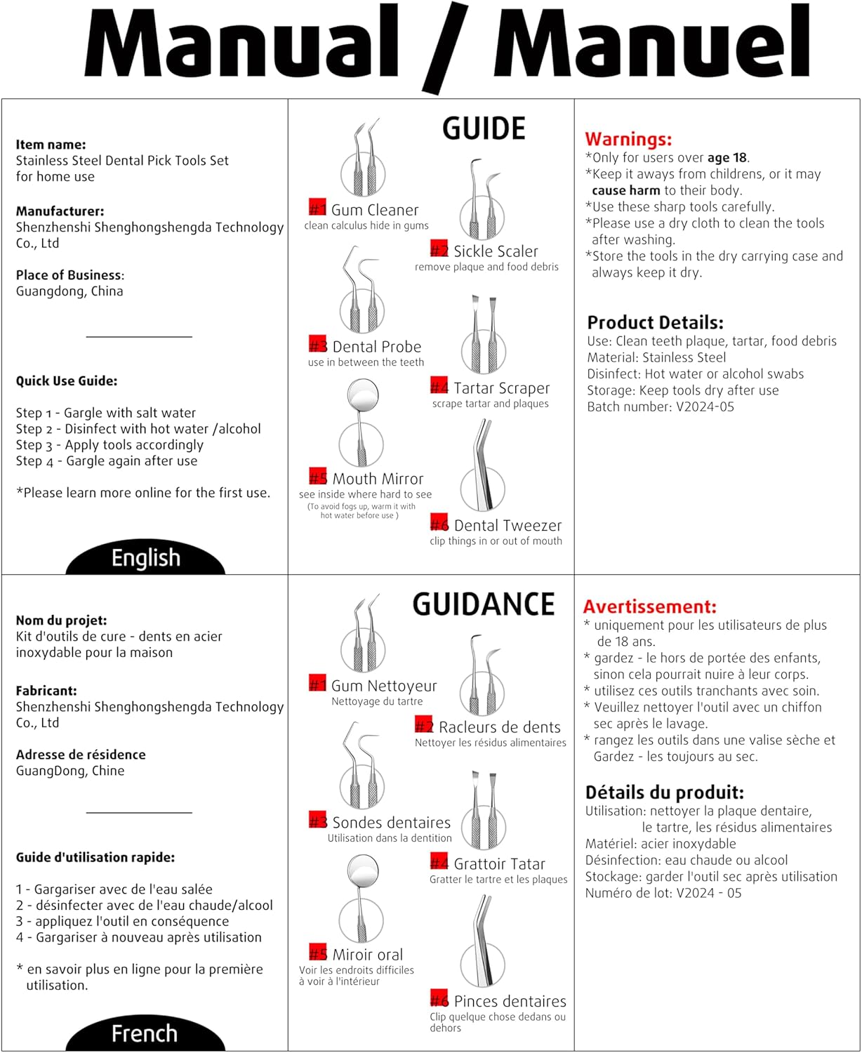 G.CATACC Dental Tools, Dental Pick Teeth Cleaning Tools Hygiene Kit, Plaque Remover for Teeth, Professional Stainless Steel Tooth Scraper Plaque Tartar Cleaner - with Case