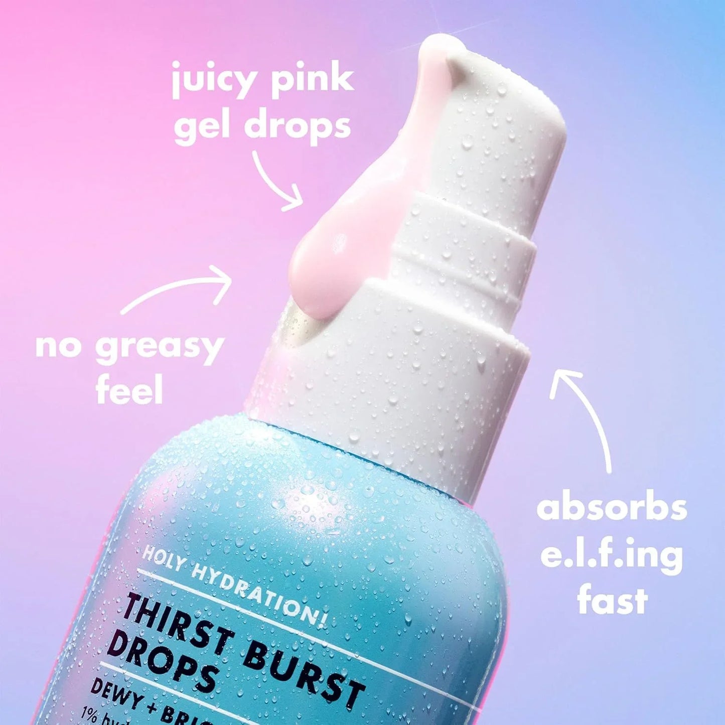 e.l.f. SKIN Holy Hydration! Thirst Burst Drops with Hyaluronic Acid, Vegan Serum - Cart Shape