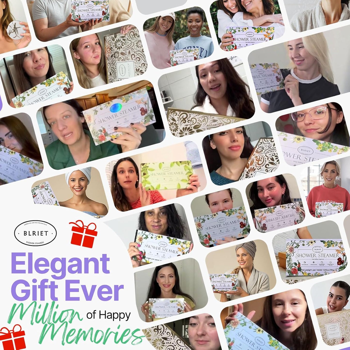 Shower Steamers Aromatherapy Blriet, Gifts for Women, Teen Girls, Wife, Her, Mom, Valentines Day Gifts Birthday Galentines Decoration Travel Essentials Self Care Home Spa Relaxation - 8 Pack