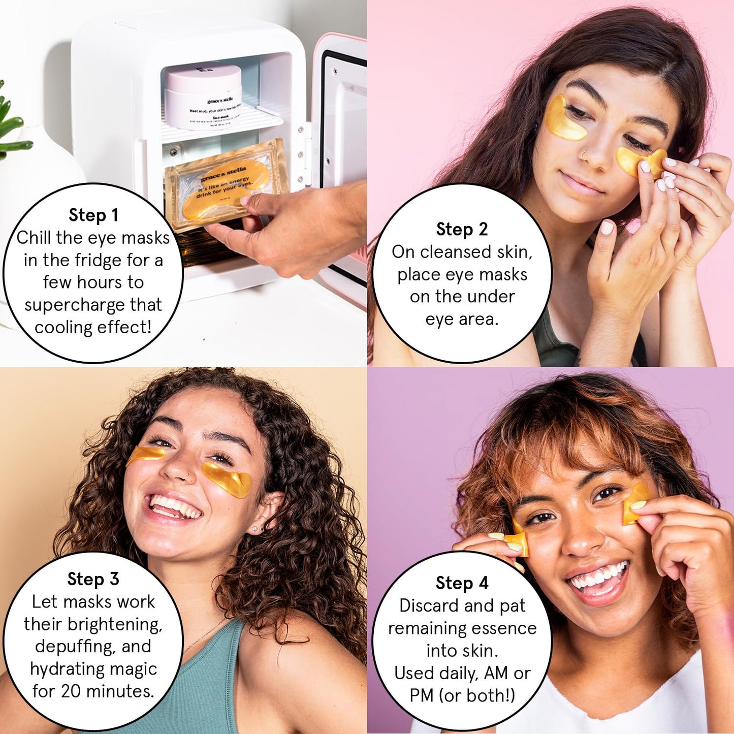 grace & stella Award Winning Under Eye Mask - Valentines Day Gifts for Her, Self Care Gifts for Women- Reduce Dark Circles, Puffy Eyes, Wrinkles, Under Eye Patches - Vegan (24 Pairs, Pink)