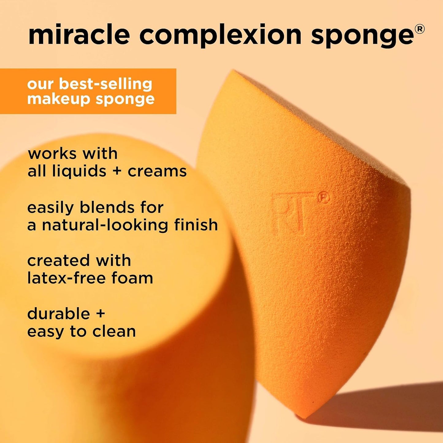 Real Techniques Miracle Complexion Beauty Sponge Makeup Blender, Set of 4