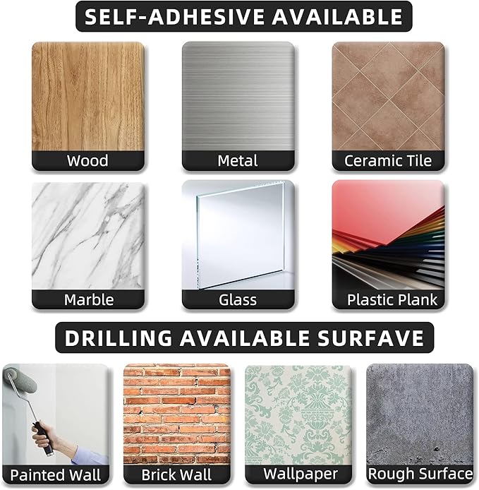 Paper Towel Holder - Self-Adhesive or Drilling, Matte Black, Upgraded Aluminum Kitchen Roll Dispenser Under Cabinet, Lighter but Stronger Than Stainless Steel!
