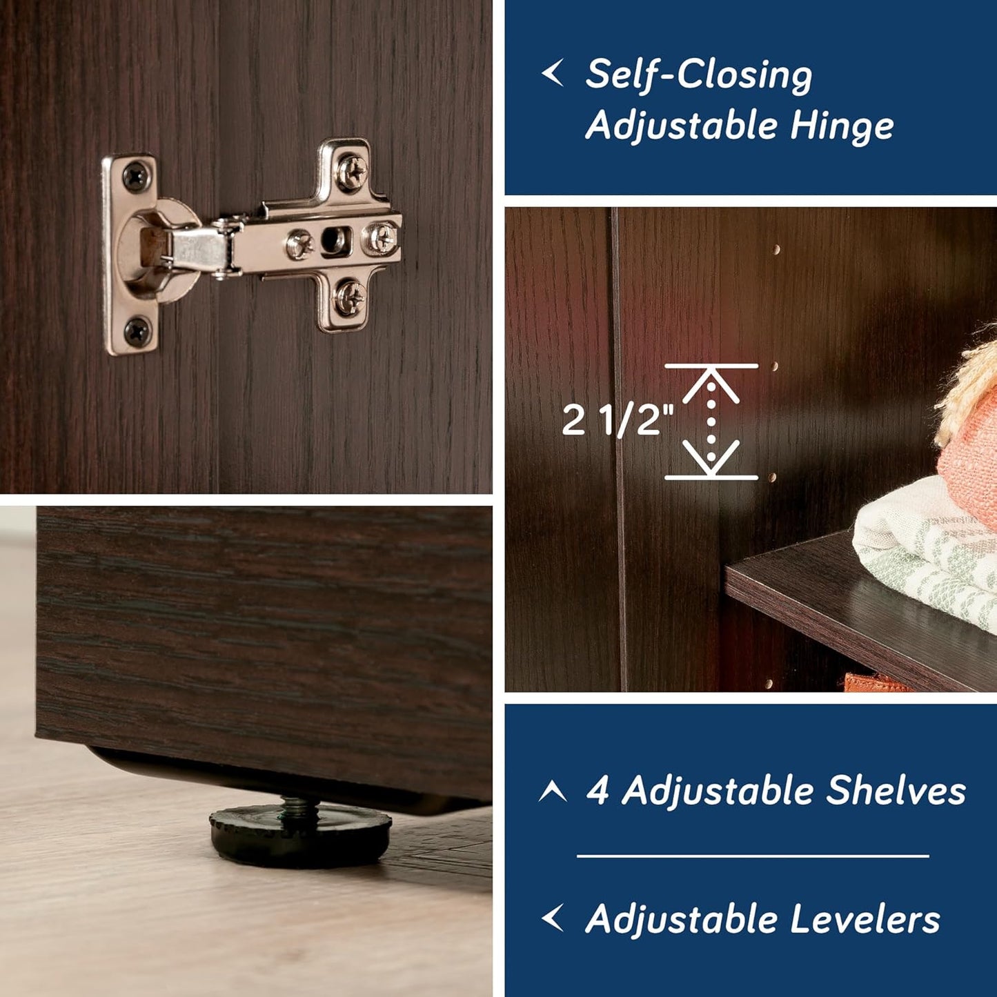 Sauder HomePlus Kitchen Pantry Storage Cabinet with Adjustable Shelves, Laundry Bathroom, L: 23.31" x W: 17.01" x H: 71.18", Dakota Oak