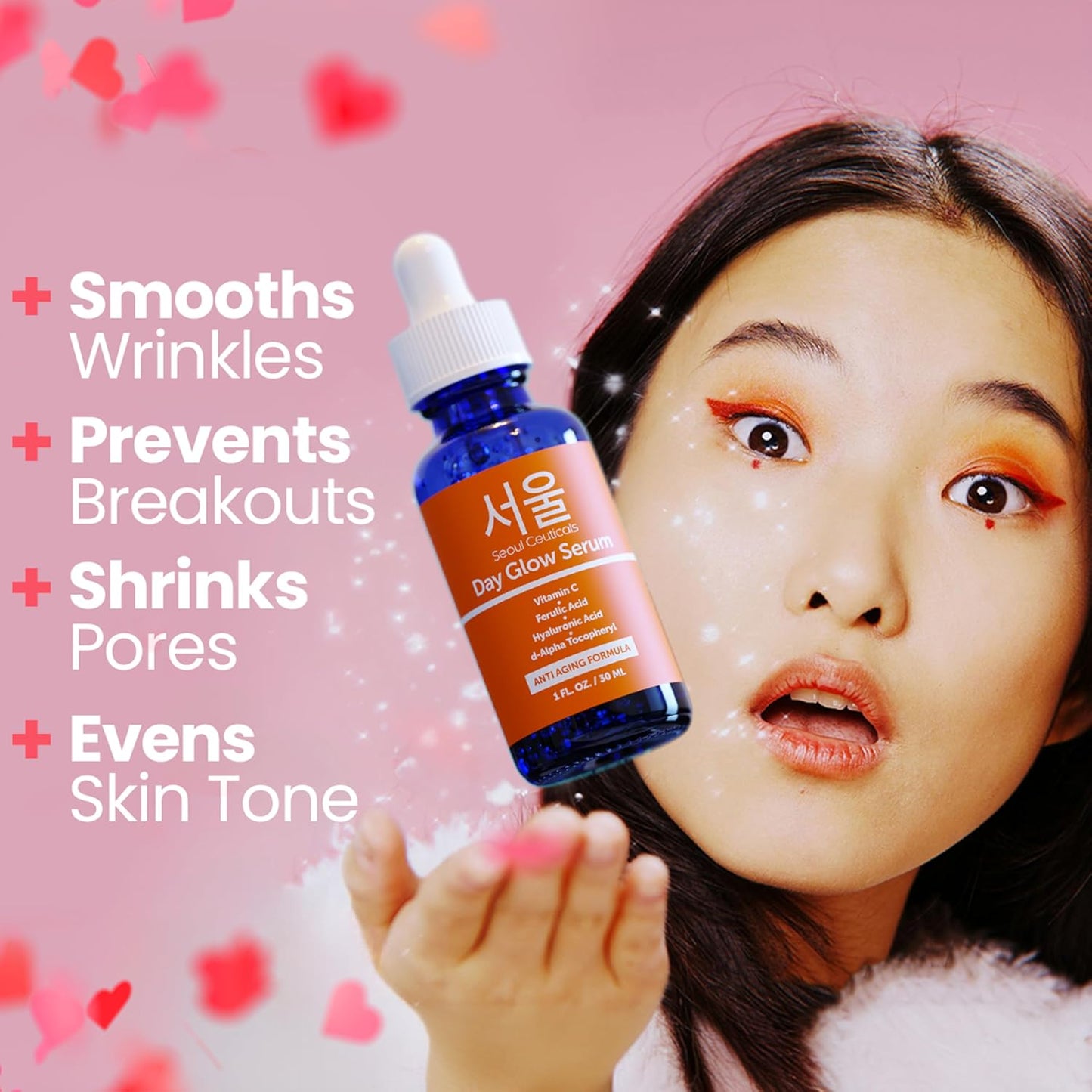 SeoulCeuticals 20% Vitamin C & Hyaluronic Acid Serum - Anti-Aging & Wrinkle 1oz - Cart Shape