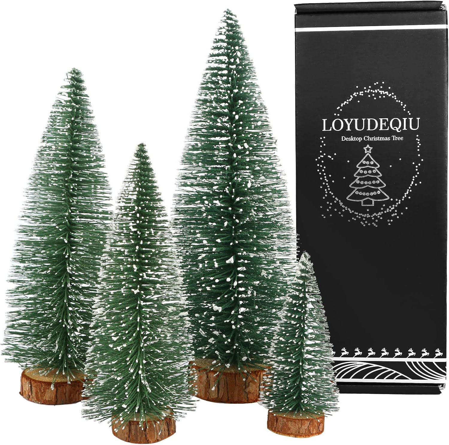 Desktop Miniature Pine Tree Tabletop Christmas Tree Small Pine Tree Decor Christmas Tree Toppers (Green 4pcs)