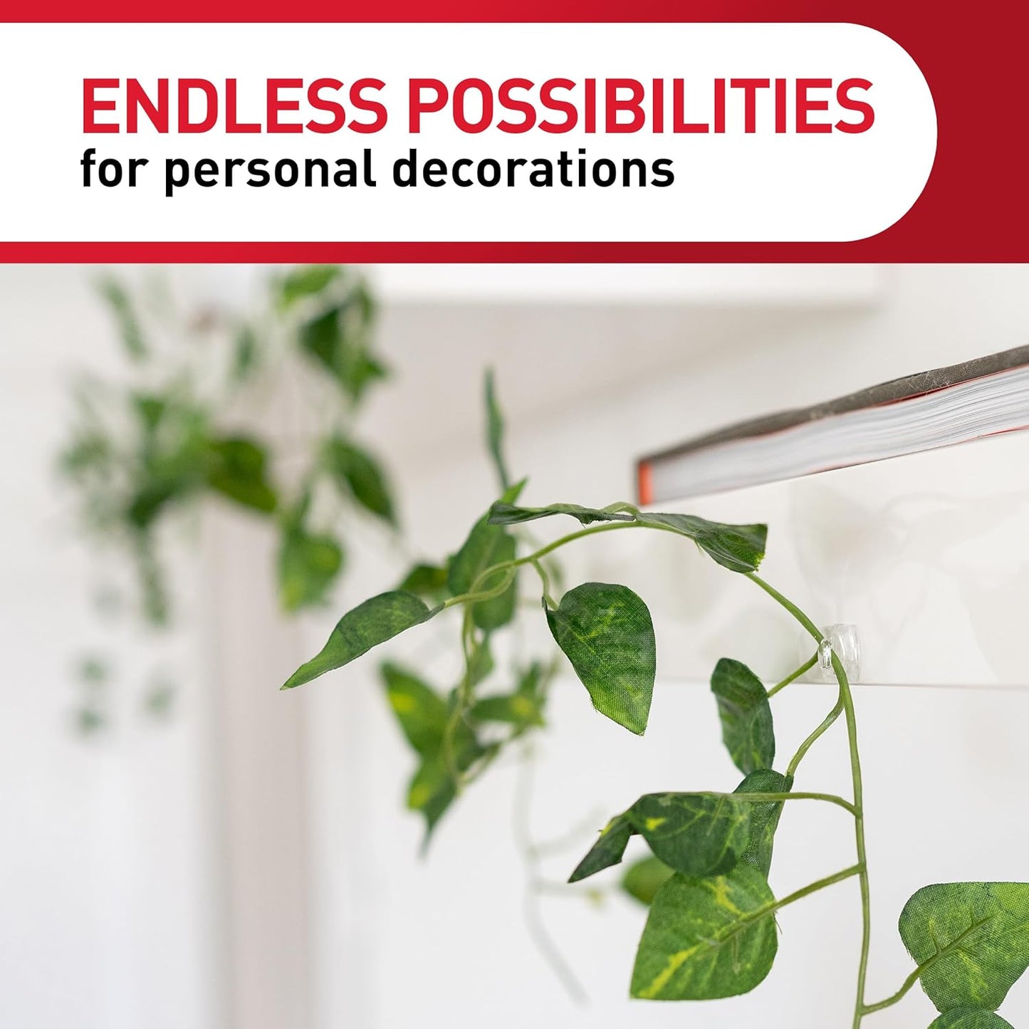 Command Indoor Mini Light Clips, Damage Free Hanging Christmas Light Clips, Mini Wall Clips for Hanging Indoor Christmas Decorations, Lights and Cables, 45 Clear Clips and 54 Command Strips