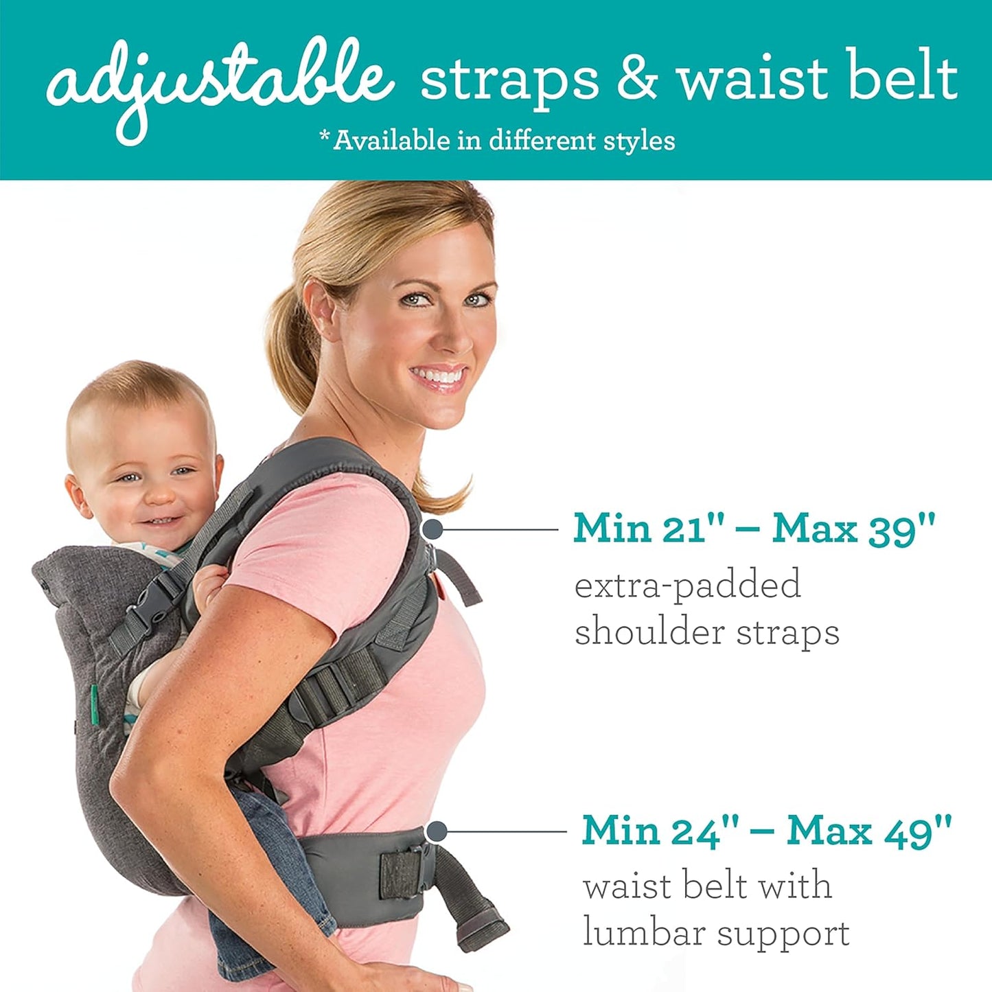 Flip 4-in-1 Convertible Baby Carrier – Ergonomic, Adjustable Carrier for Newborn to Toddler (8–32 lbs), Gray