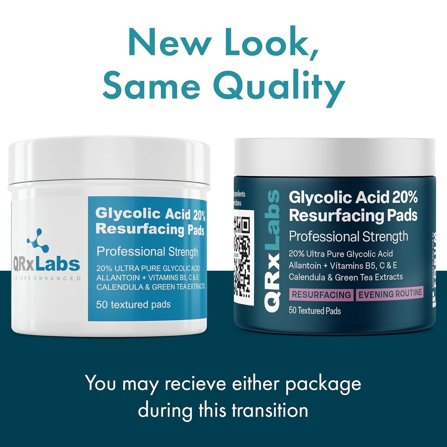 Glycolic Acid 20% Resurfacing Pads for Face & Body with Vitamins B5, C & E, Green Tea, Calendula, Allantoin - Exfoliates Surface Skin and Reduces Appearance of Fine Lines and Wrinkles - Peel Pads