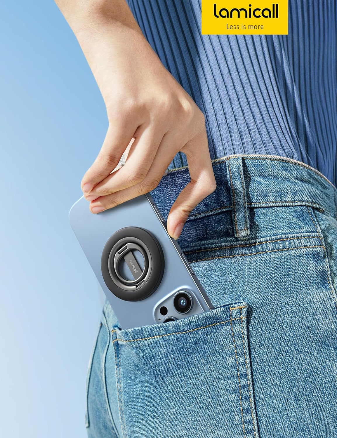 Lamicall for MagSafe Magnetic Phone Grip Stand - [Upgrade Dual-Hinge] Finger Ring Holder, 360° Rotation Phone Kickstand Super Magnet Ring, Mag Safe Accessories for iPhone 17 16 Pro Max Air, Androids