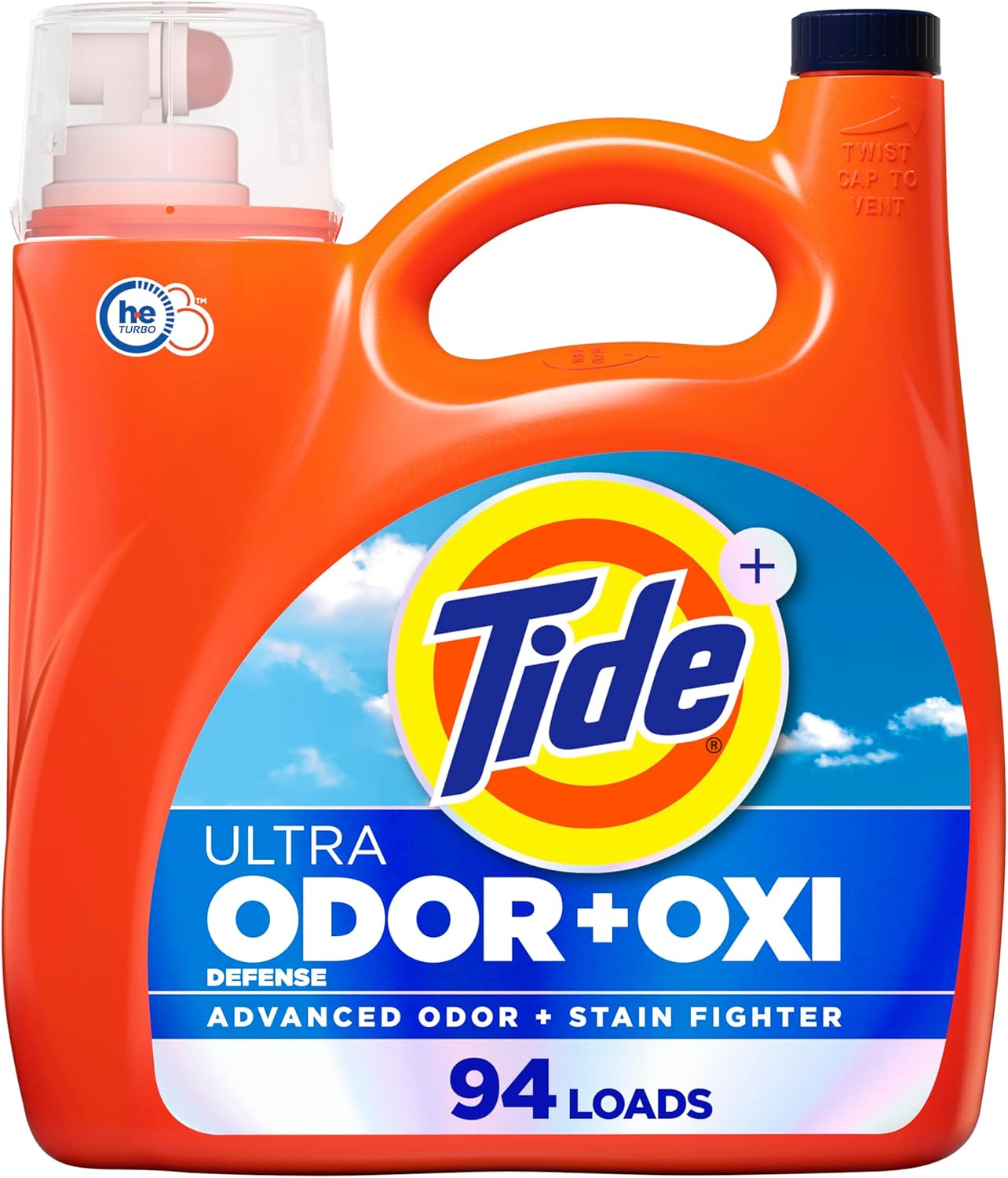 Tide Ultra Odor Defense Plus Oxi Liquid Laundry Detergent, 132 fl oz, 94 Loads, Advanced Odor and Stain Fighting Laundry Detergent Liquid (Packaging May Vary)